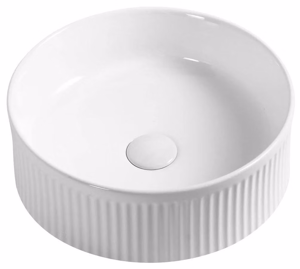 Lavabo in Vetroceramica Sapho PICOBELLO, diametro 37 cm, da appoggio, bianco