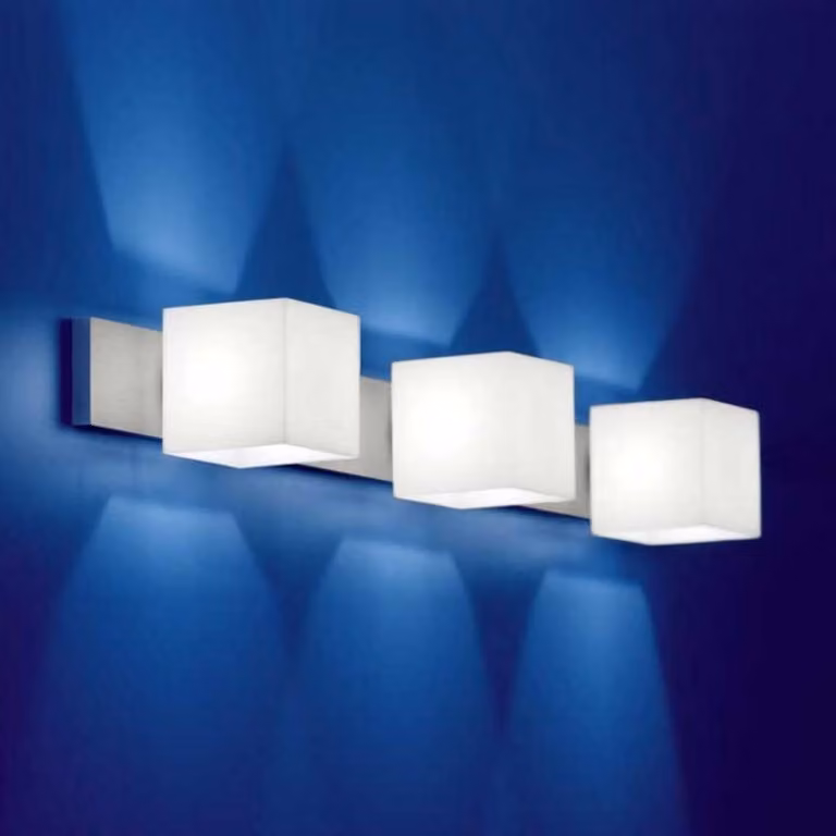 Casablanca Applique da parete CUBE, dimmerabile, Bianco / Opale, Soggiorno / Sala da pranzo, Vetro, Design, Applique