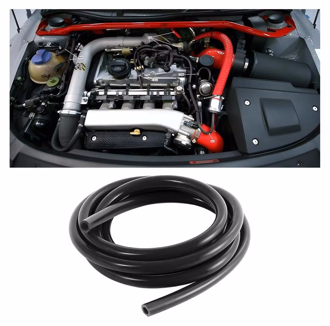 Tubo aspirapolvere, 3 metri - Resistente alle alte temperature - Silicone - Diametro interno 6 mm - Spessore della parete 3 mm - Resistente e flessibile - Tubo in silicone