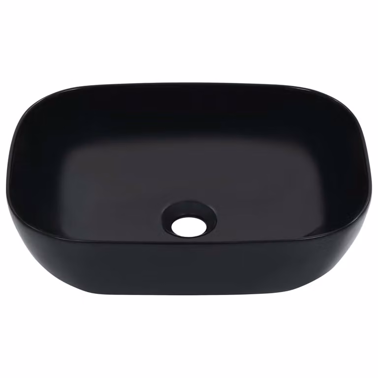 Lavandino 45,5x32x13 cm in Vetroceramica Nero