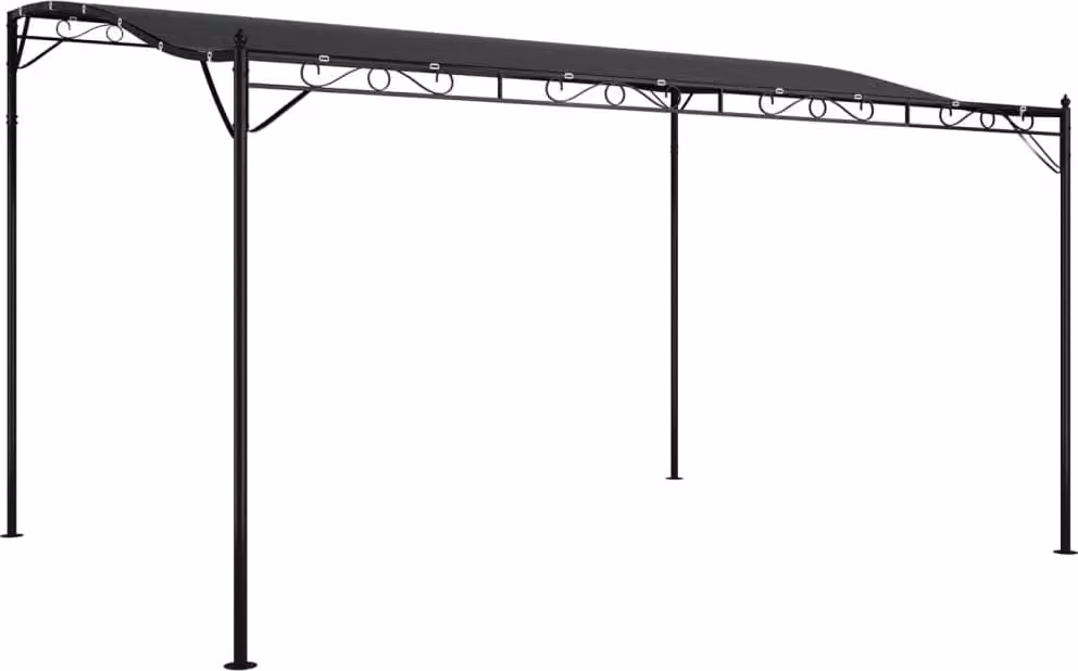 Tettoia Antracite 4x3 m 180 g/m² Tessuto e Acciaio