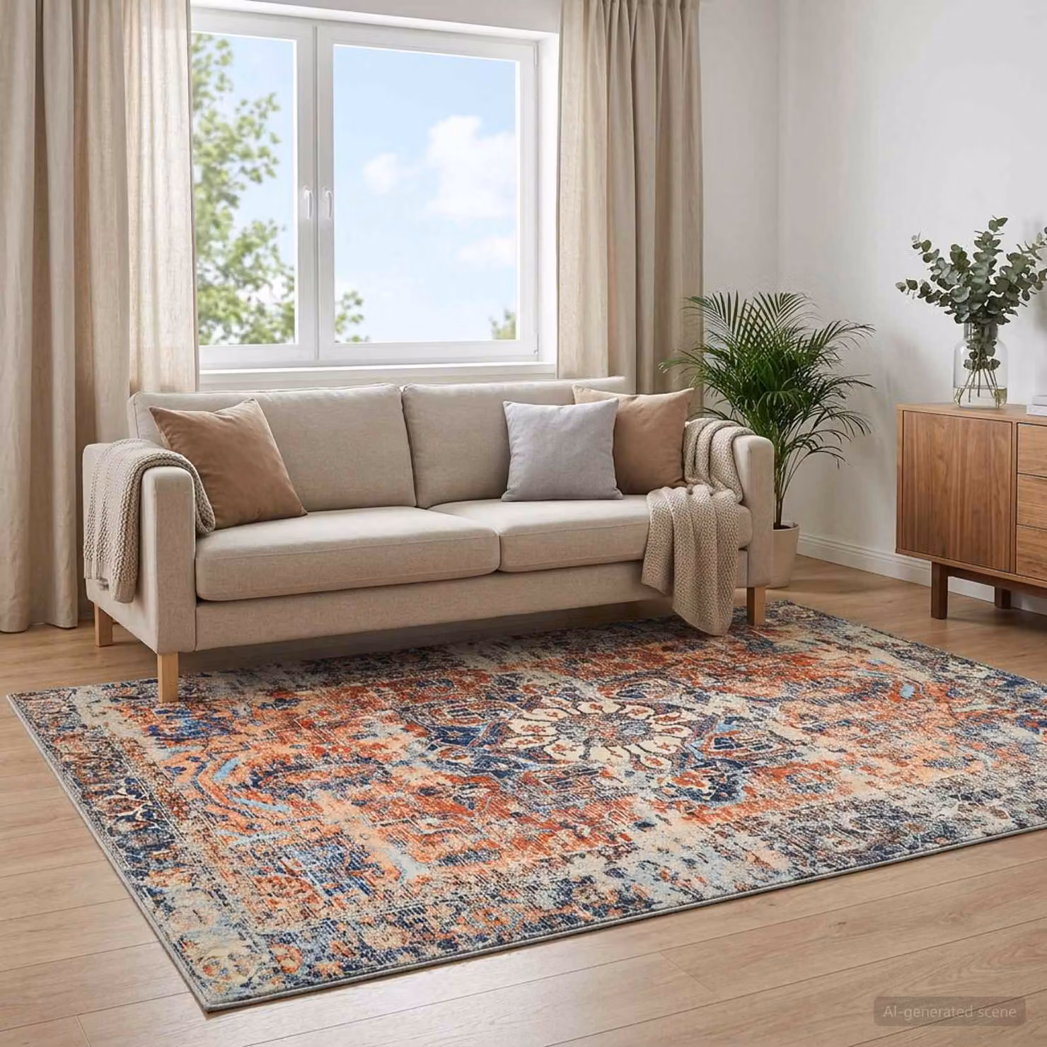 vidaXL Tappeto ORIZ Arancione 120 x 170 cm 100% Poliestere