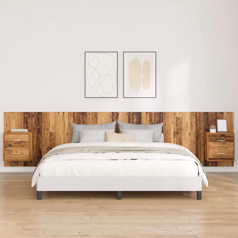 Set di 3 pezzi Testata con Comodini e Mensole vidaXL in Legno Ingegnerizzato, Colore Marrone