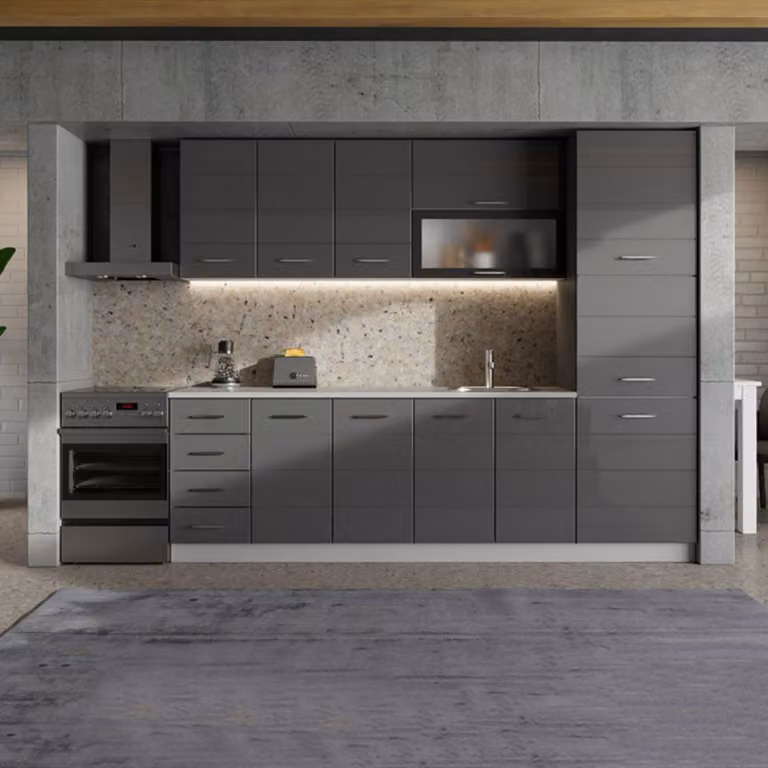Cochem - Dispensa da Cucina, 60x58x214h cm Nero Antracite, 6 Ripiani