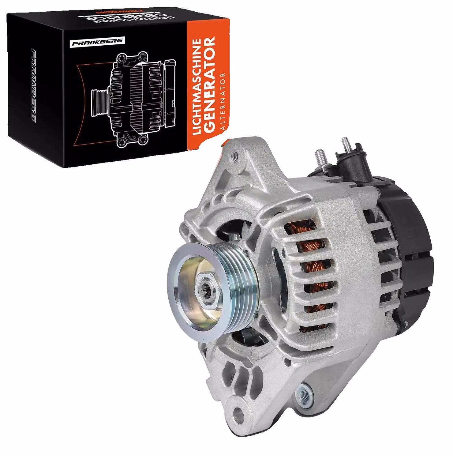 Alternatore, acciaio, altezza 10,5 cm, compatibile con Citroen C1, 12 Volt, 80 Ampere