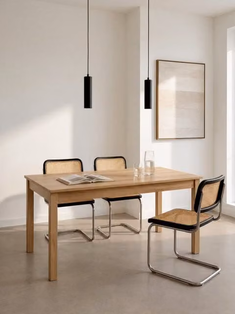 Tavolo da pranzo allungabile Hegas Kenay Home, rettangolare in legno marrone opaco