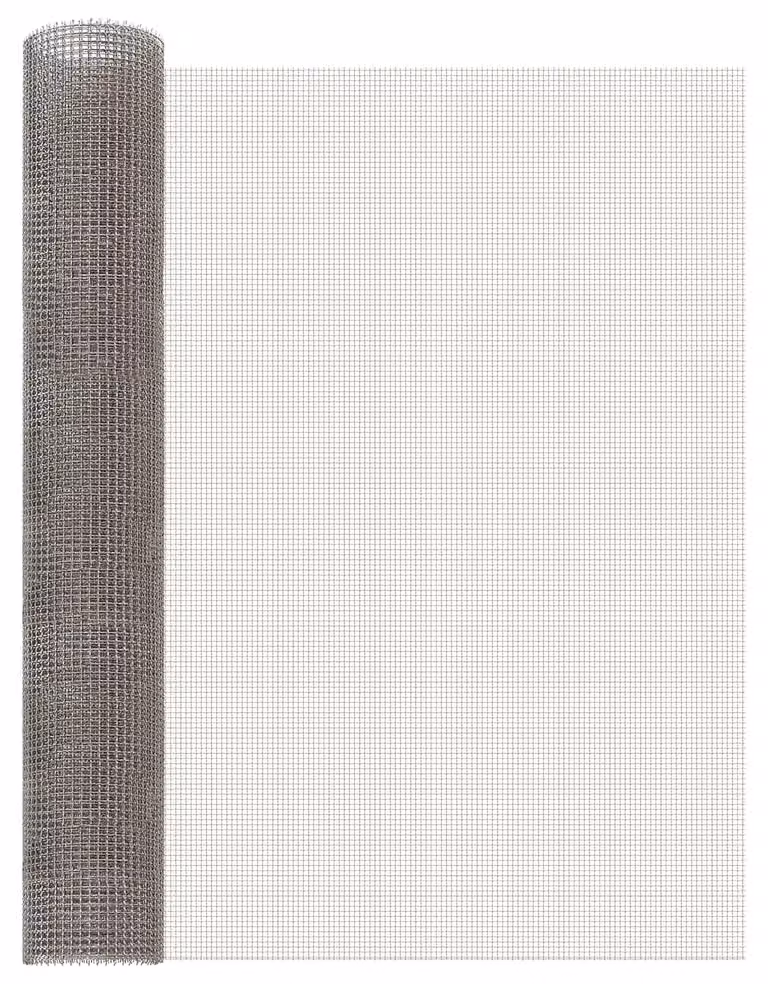 Maison Exclusive - Pannello divisorio a rete, dimensioni 80 x 1000 cm, struttura in acciaio inossidabile, rete in acciaio, colore argento