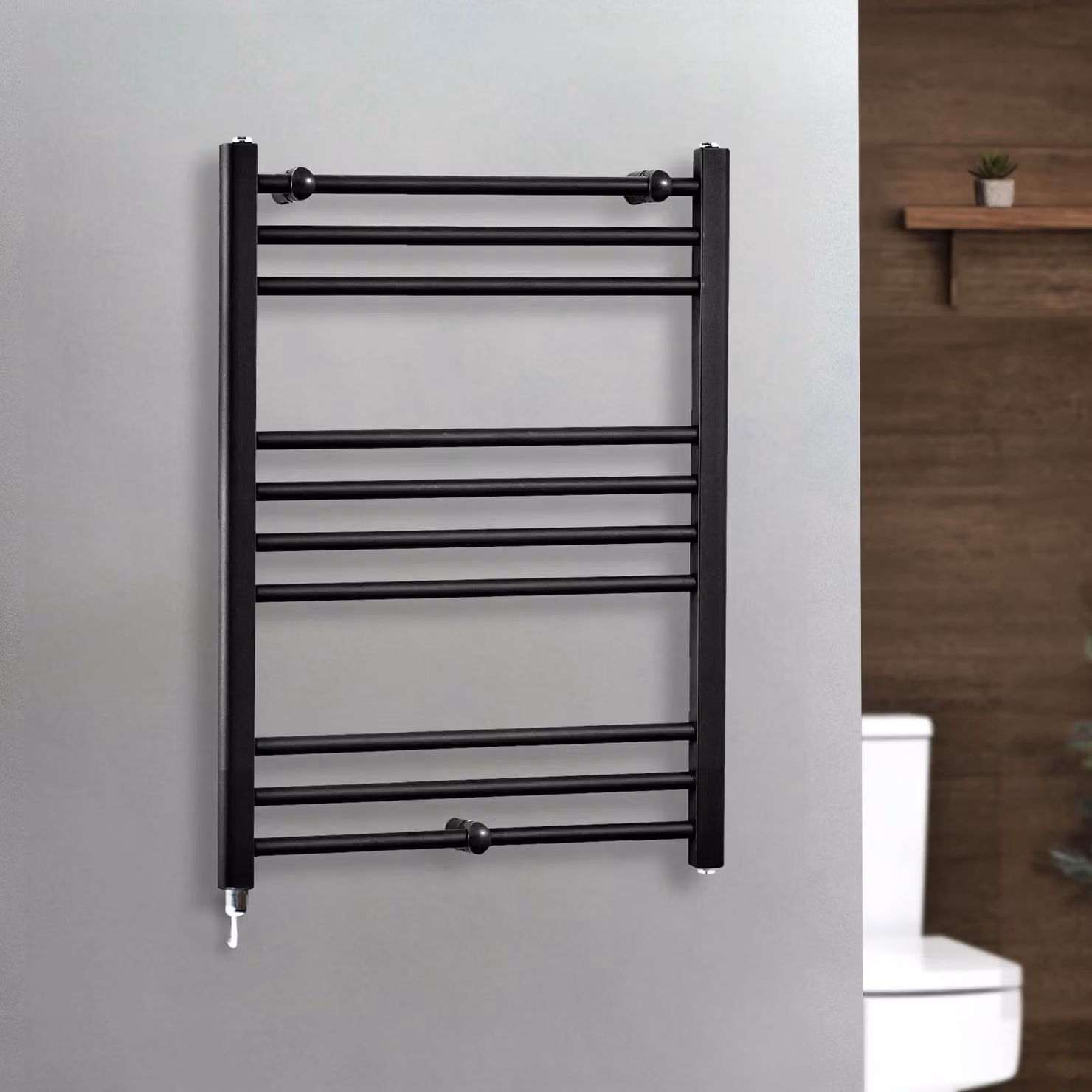 Scaldasalviette Elettrico Nox ECOSO Hudson Reed Nero L: 80 cm, P: 60 cm