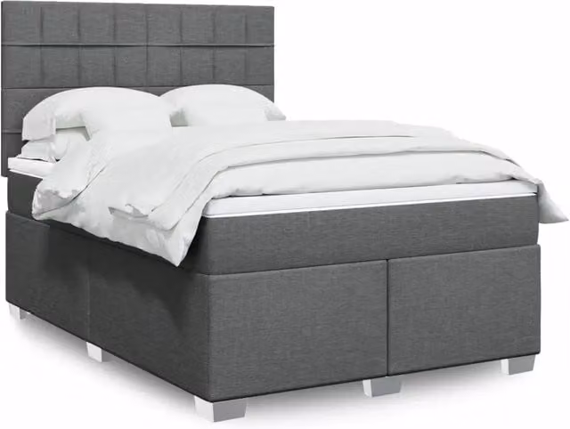 Letto Ibrido Moderno vidaXL con Materasso Grigio e Bianco L/P: 160 x 200 cm