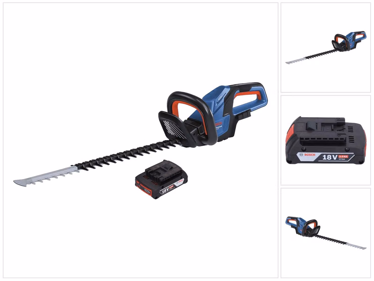 Bosch GHE 18V-60 Tagliasiepi professionale a batteria 18 V 60 cm senza spazzole + 1x batteria ricaricabile 2,0 Ah - senza caricabatterie
