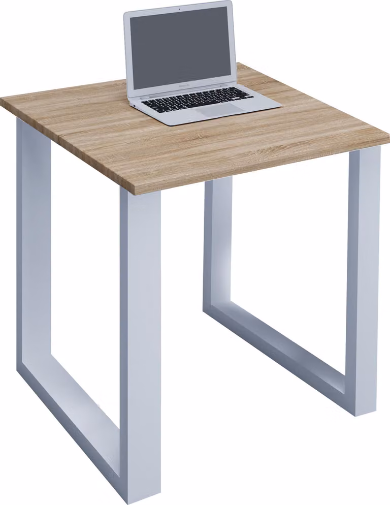 Scrivania in legno | H. 76 x W. 80 x T. 80 cm | Tavolo per computer semplice | piedini in metallo di alta qualità | Tavolo da lavoro | Mobili da ufficio - Lona U