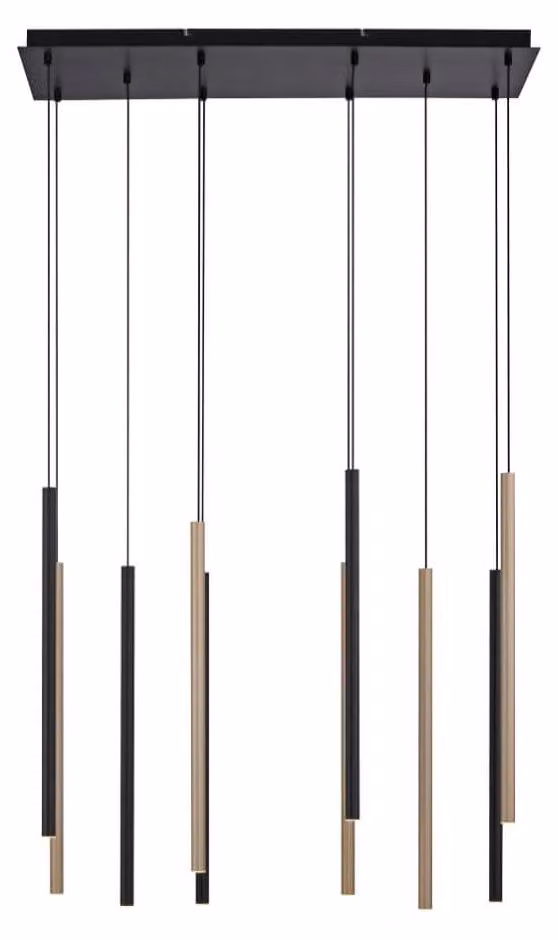 Lampada a sospensione Flute, modello a 10 luci, dal design unico