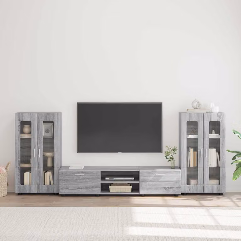 Set mobile TV moderno vidaXL FLORIN in 3 pezzi Grigio, L/P/H: 150 x 39 x 30 cm