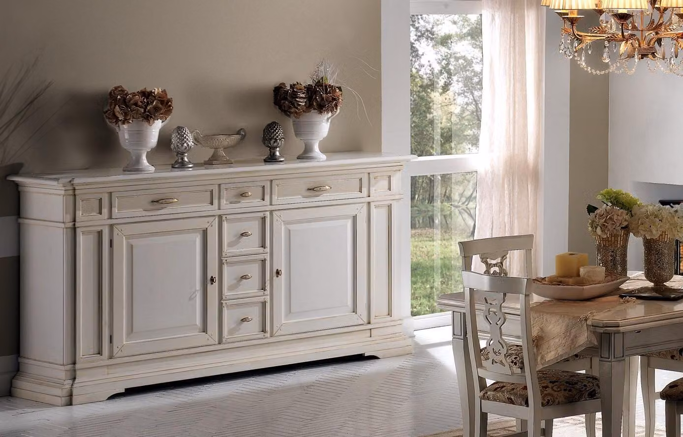 Kommode Schubladen Holz Sideboard Schrank Schränke Massiv Kommode Wohnzimmer