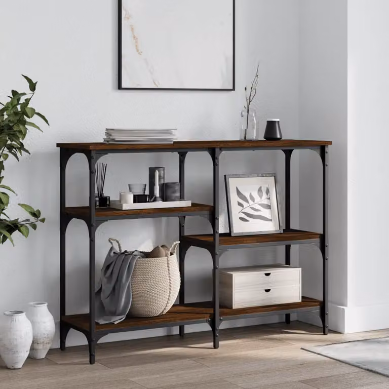 vidaXL Tavolino Consolle in Legno Rovere Marrone L 102 cm x P 29 cm x H 75 cm