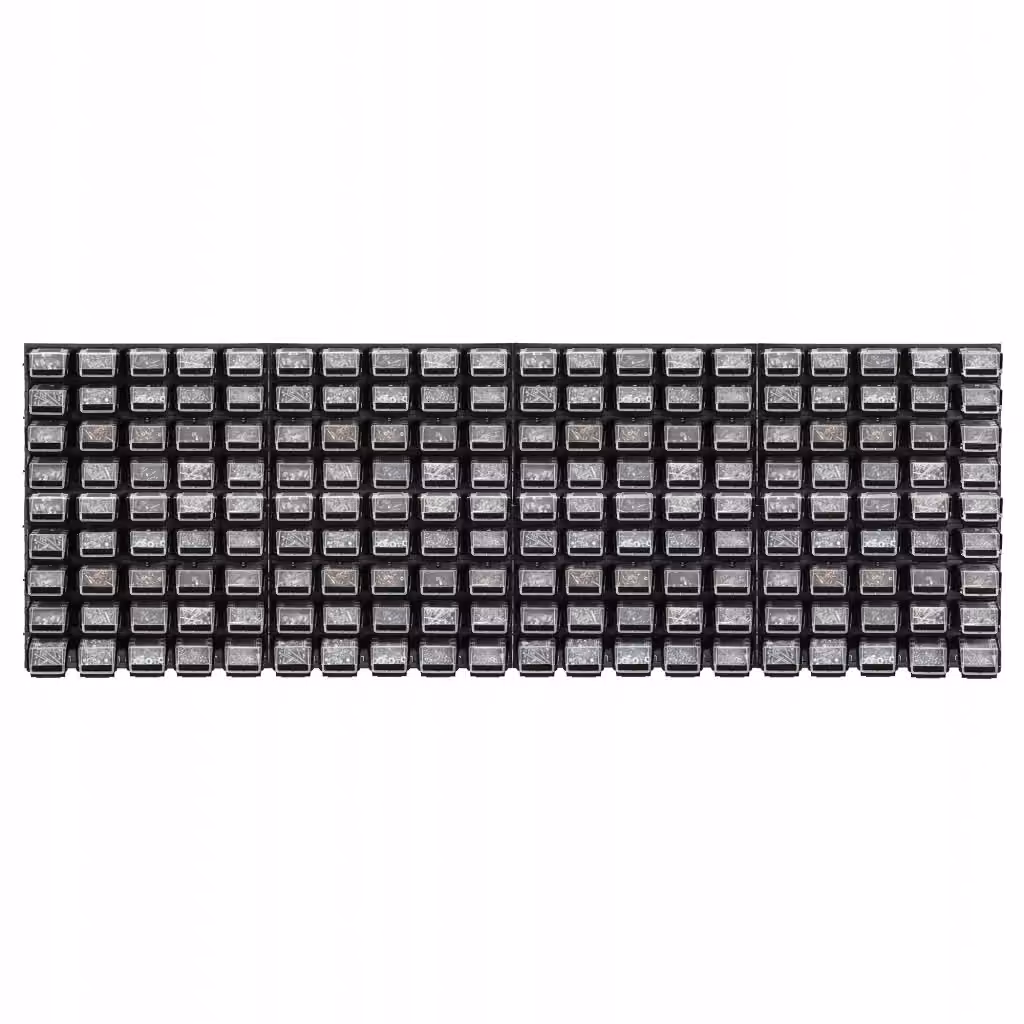 Pannello portautensili da parete KADAX nero con 180 scomparti per officina e garage, L: 232 cm, H: 78 cm – 2