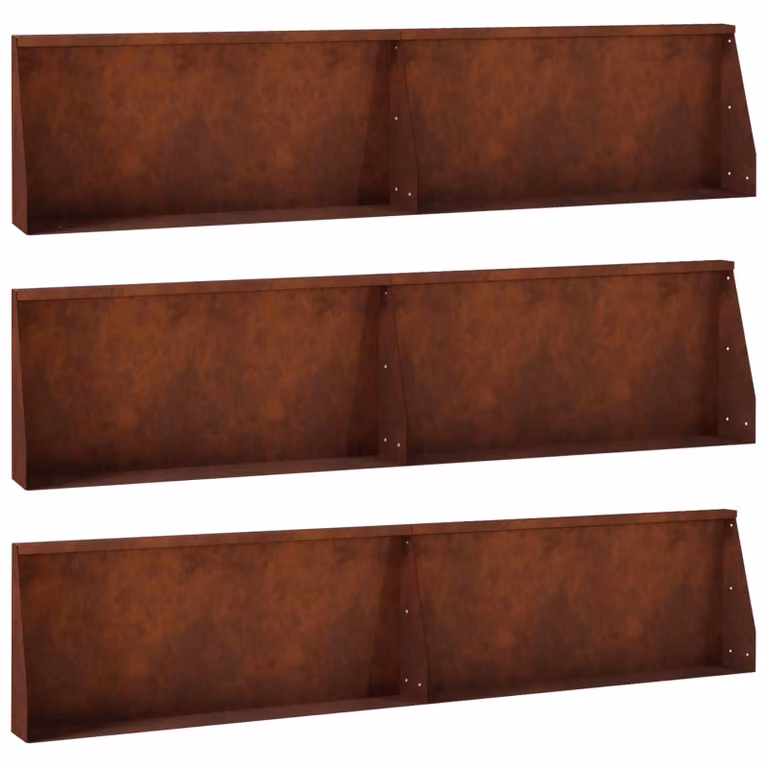 Set di 6 pezzi muro di contenimento vidaXL in acciaio Corten marrone L: 100 cm, H: 50 cm, P: 12 cm