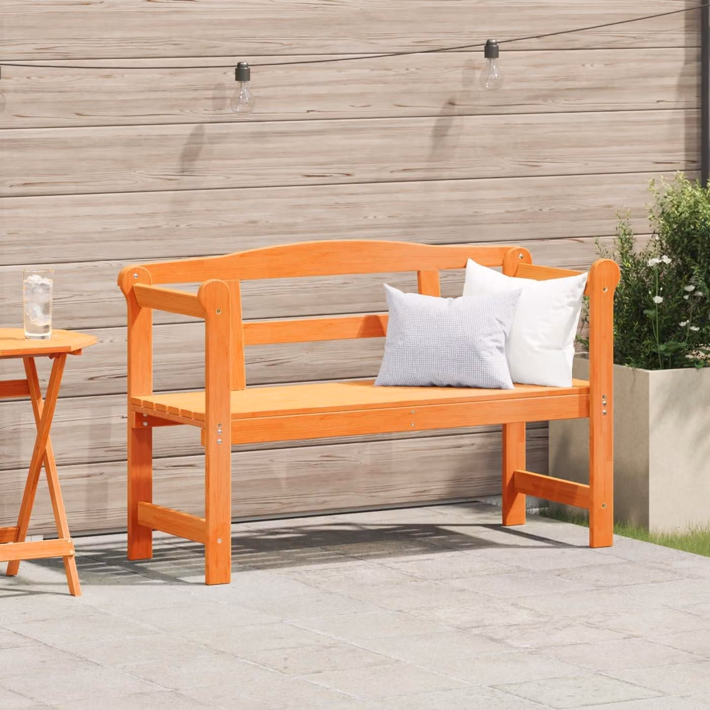 Panca da giardino moderna in legno di acacia massello