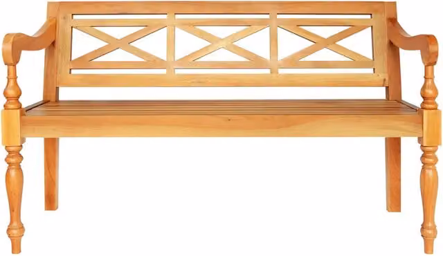 Panca da esterno Batavia Design Mania in legno massello di mogano marrone chiaro L: 123 cm, H: 81 cm, P: 50 cm