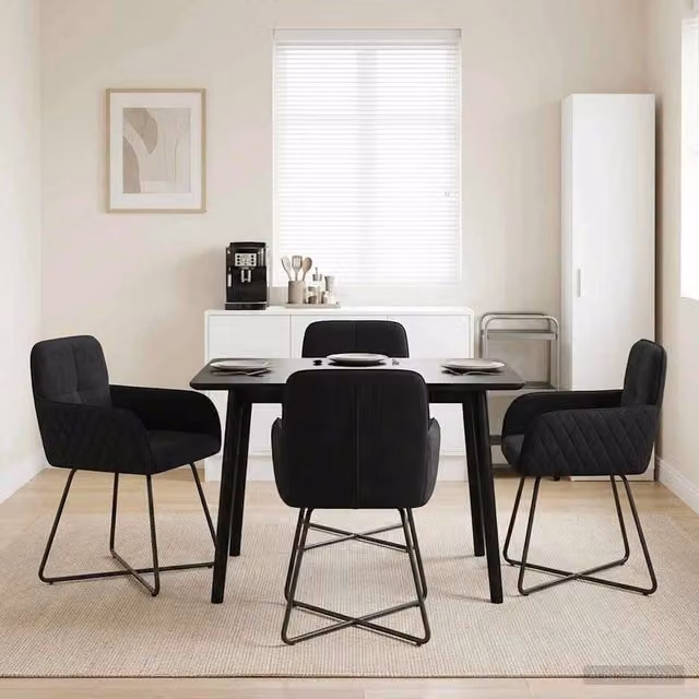 Sedie da pranzo 4 pz Velluto Nero 59 x 56,5 x 86 cm 3428214