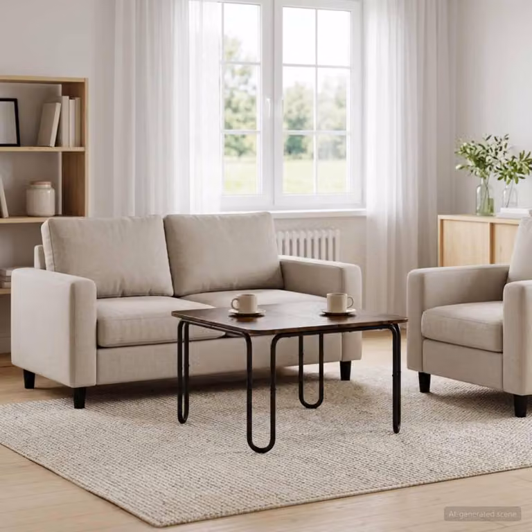Maison Exclusive - Tavolino in legno massello di quercia affumicata, 79,5 x 79,5 x 45 cm