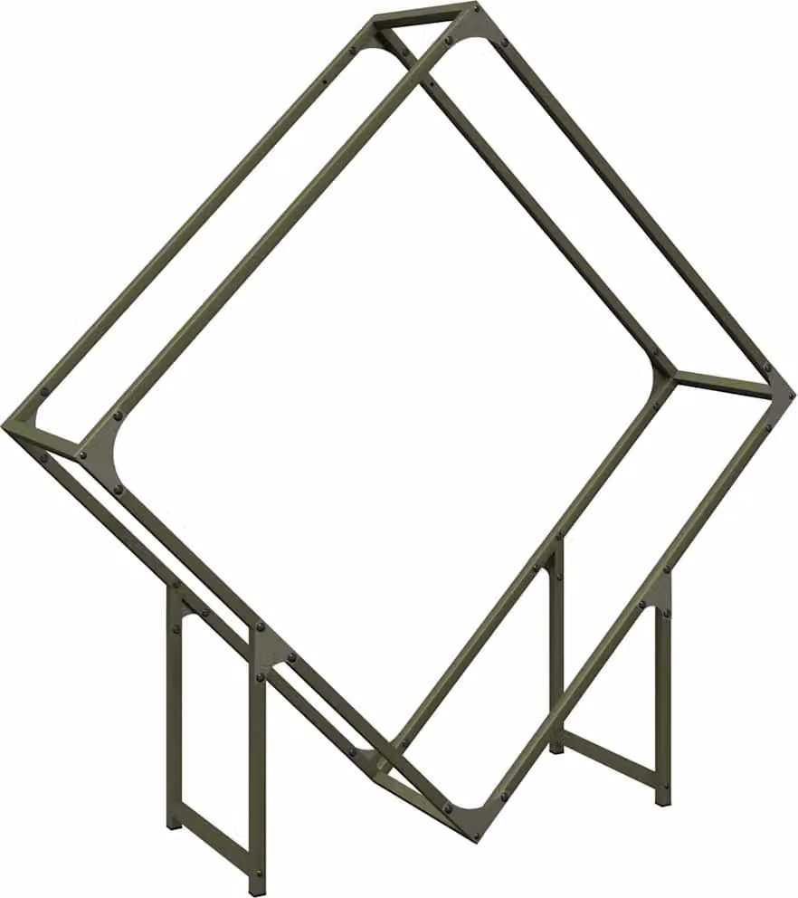 Rastrelliera per Legna da Ardere Verde Oliva 100x25x100 cm