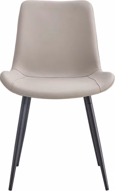 Set di 4 sedie da pranzo in ecopelle grigio caldo con struttura in metallo nero, design ergonomico e piedi antiscivolo