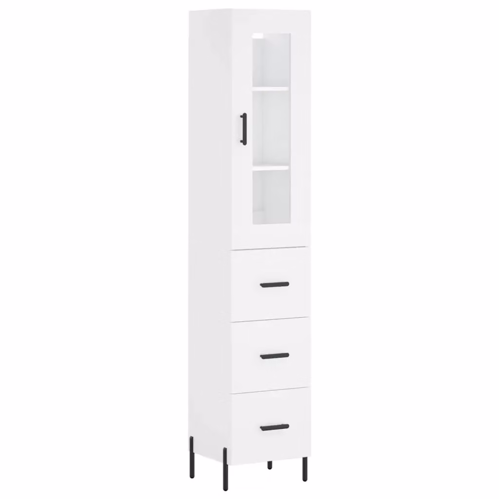 Mobile a muro moderno vidaXL bianco con ante a battente e ripiani interni L/P/H: 34,5 x 34 x 180 cm – 2