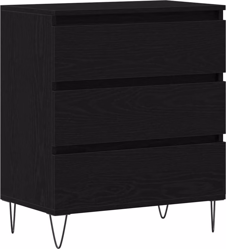 Credenza Rovere Nero 60 x 35 x 70 cm Legno multistrato
