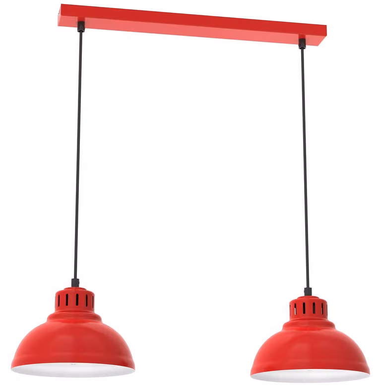 Lampada a sospensione a doppia stecca rossa SVEN 9226 Luminex