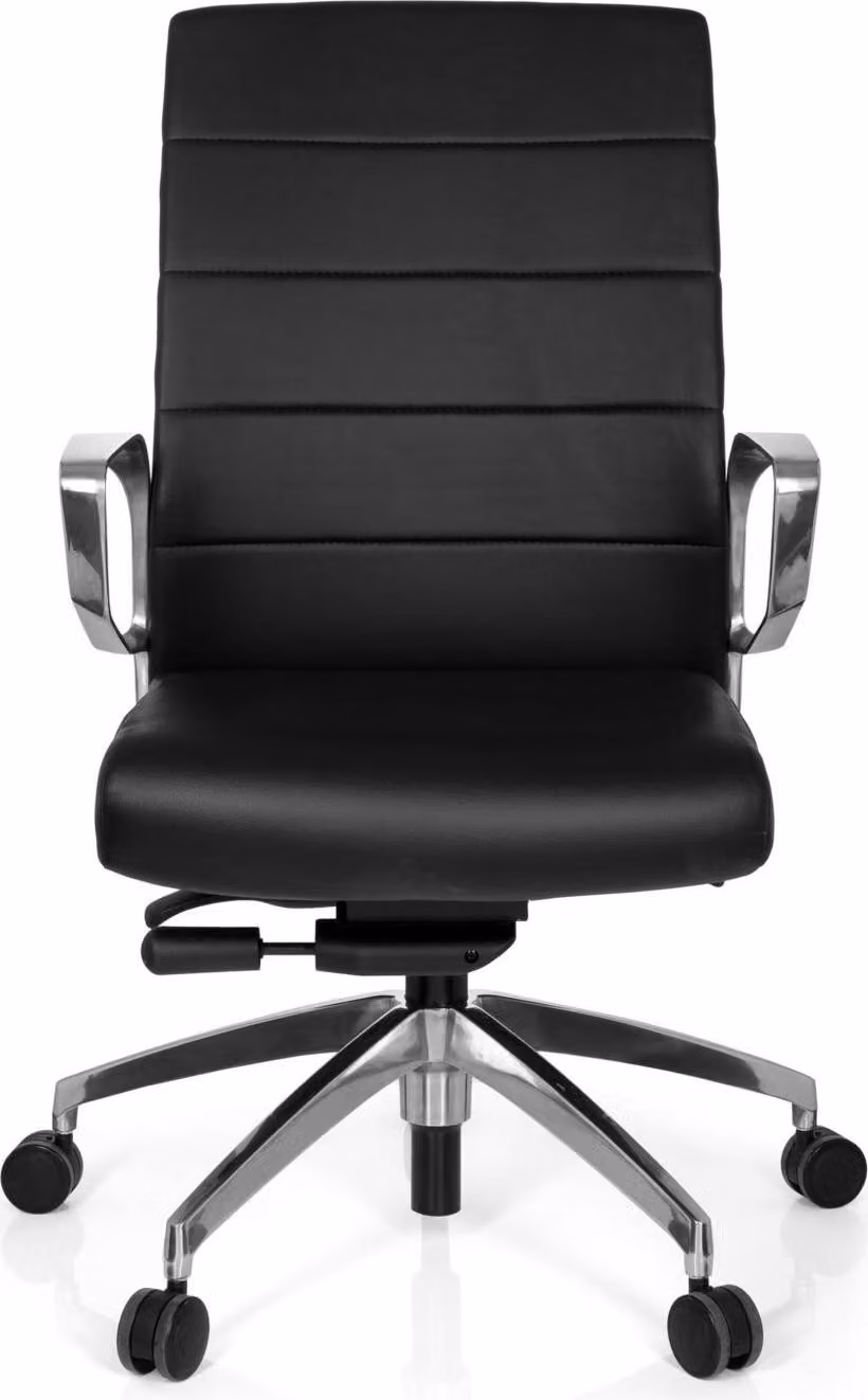 hjh OFFICE sedia da ufficio professionale PROVIDER sedia da scrivania ergonomica con braccioli in ecopelle nera sedia girevole per ufficio, casa