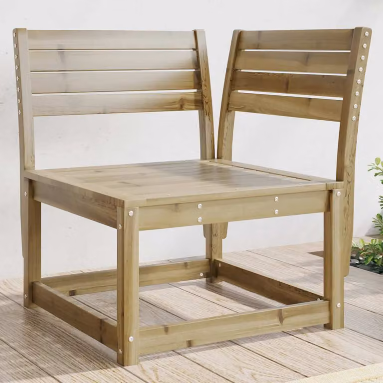 vidaXL Divano Angolare da Giardino in Legno di Pino Marrone L/P/H: 73 x 73 x 78 cm