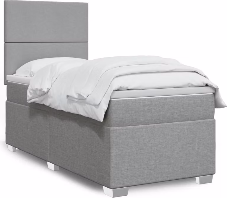 Maison Exclusive - Giroletto a Molle con Materasso Grigio Chiaro 90x190 cm Tessuto