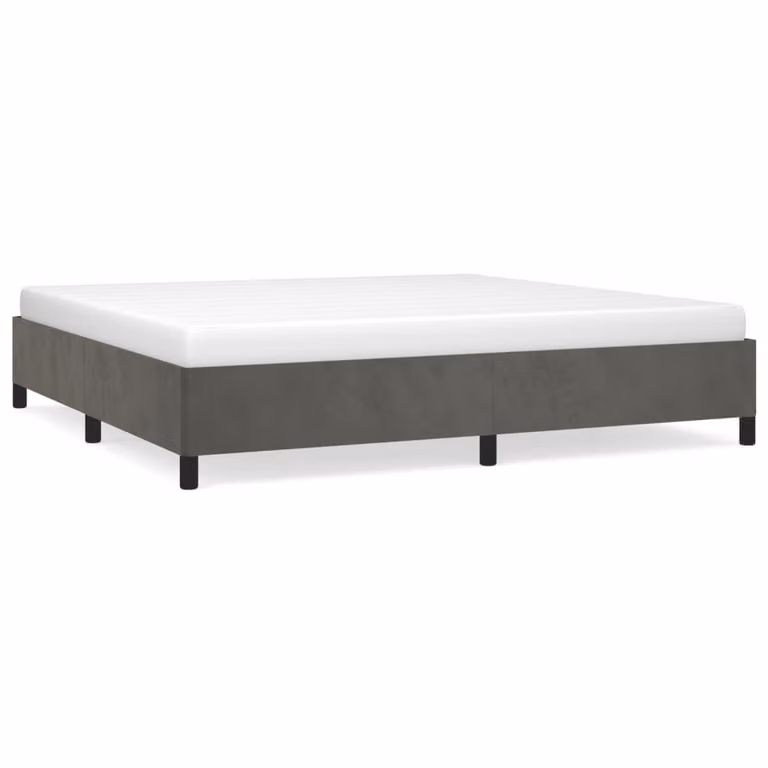 Giroletto senza Materasso Grigio Scuro 200x200 cm Velluto