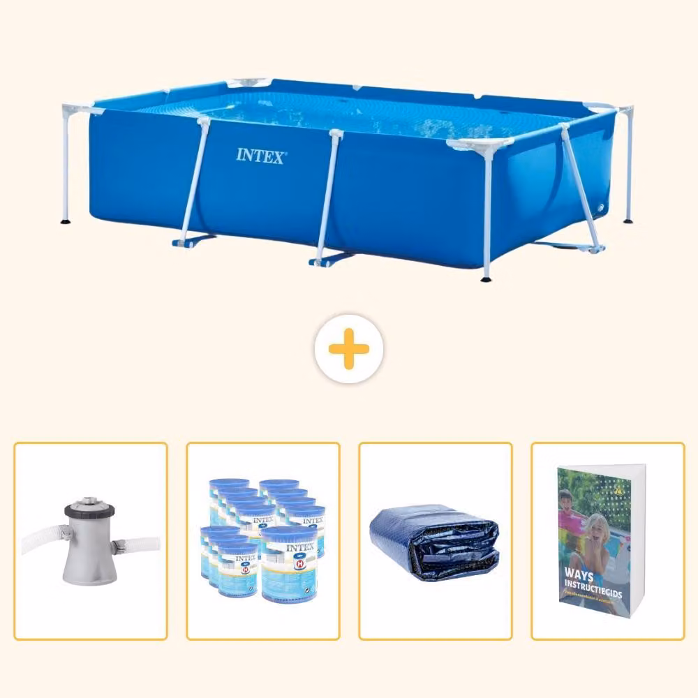 Piscina fuori terra rettangolare - 260x160x65 cm - 5 pezzi - Modello SCB118