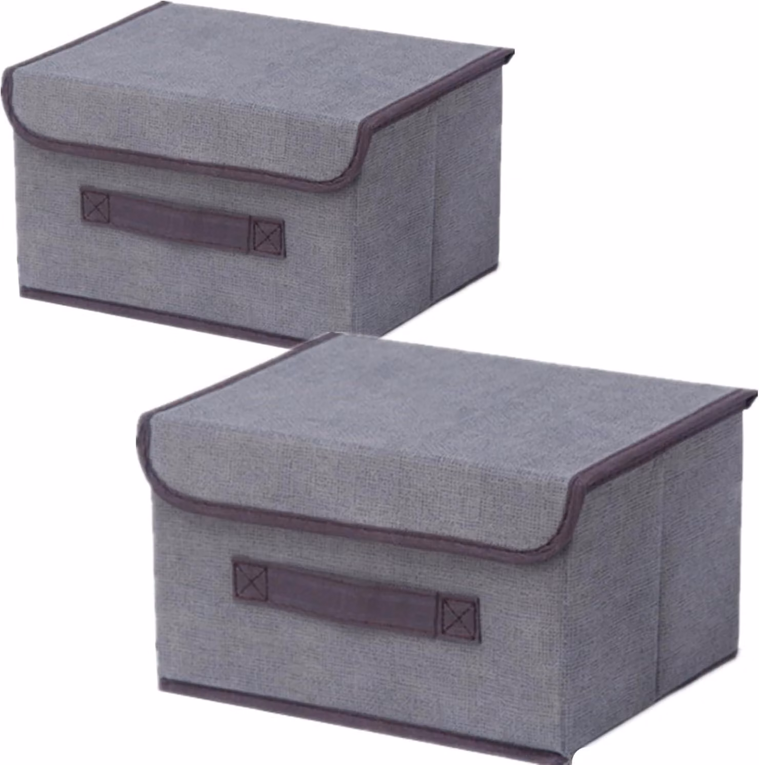 Contenitori per tessuti con coperchio, confezione da 2, dimensioni 26 x 19 x 16 cm, ideali per l'organizzazione