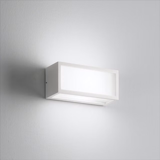 Applique da esterno Isy EST Dèco in alluminio per giardino e terrazzo, illuminazione up/down, bianca