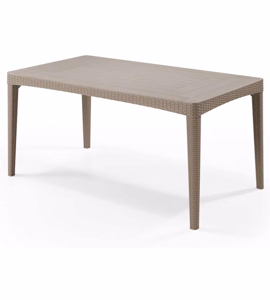 Keter Tavolo da Giardino Rettangolare Girona Colore Cappuccino L: 160 cm, P: 90 cm, H: 74 cm