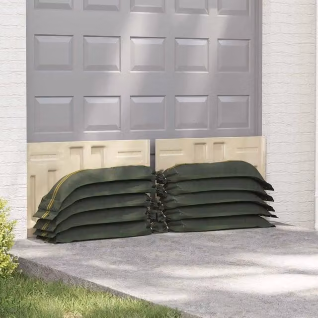 Set di 100 sacchi di sabbia vidaXL in plastica verde scuro 100 x 25 cm