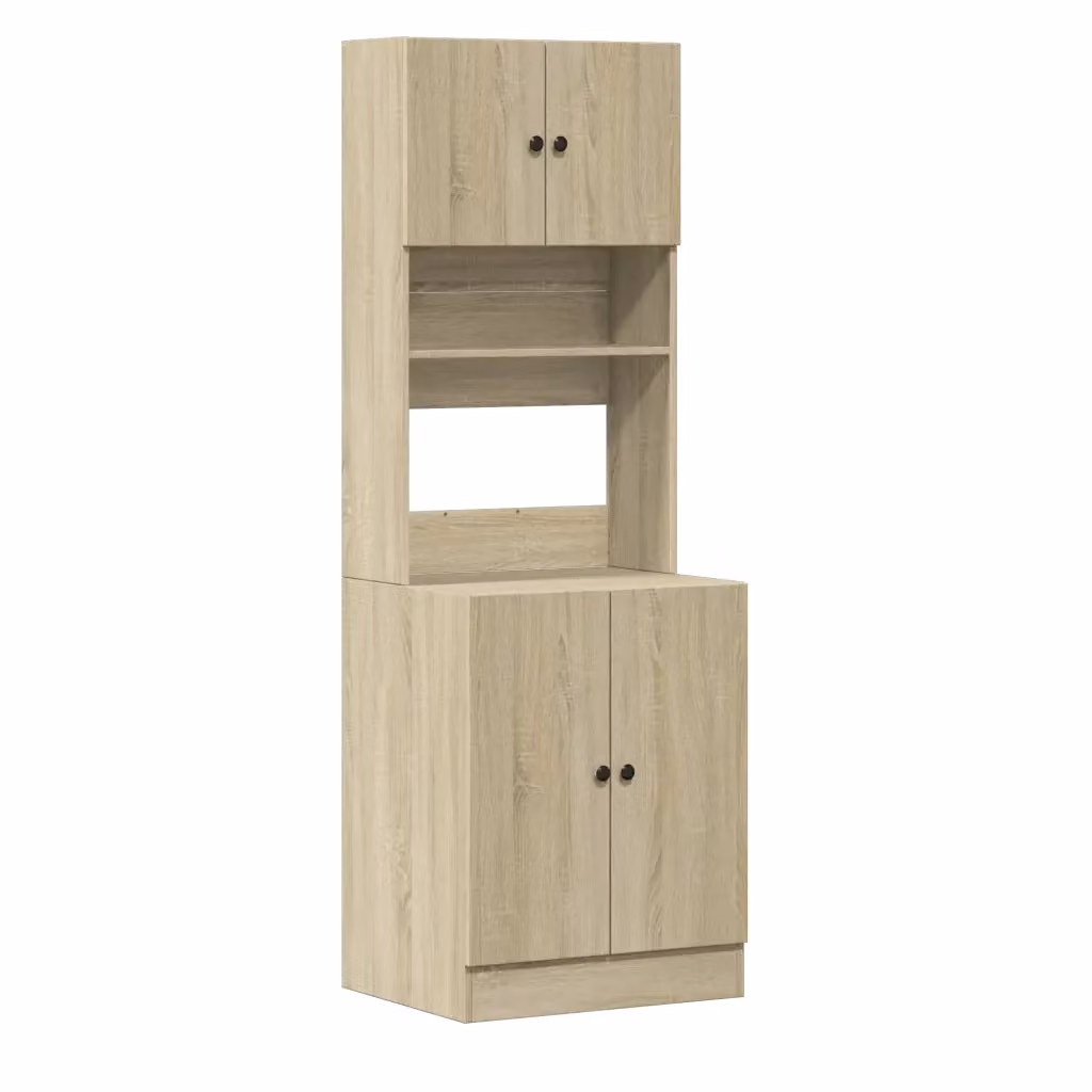 Mobile da cucina moderno vidaXL in legno marrone con ante a battente e ripiani interni L/P/H: 60 x 50 x 180 cm – 2