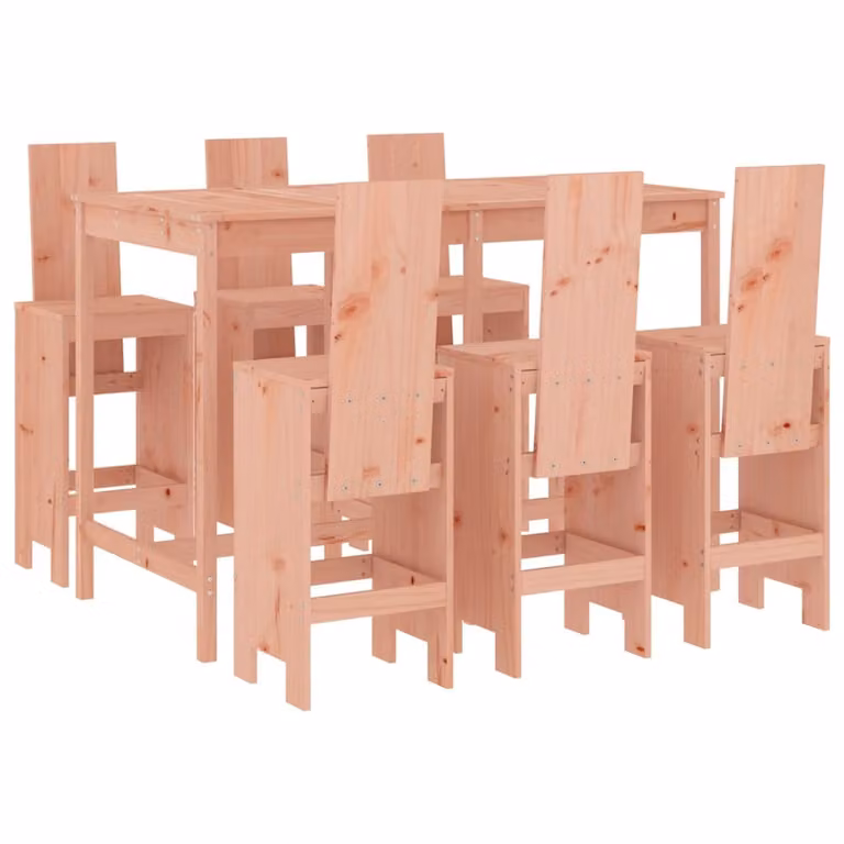 Set da Bar da Giardino 7 pz in Legno Massello di Douglas