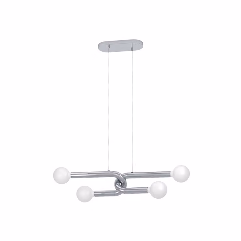 EGLO Lampada a sospensione Mellili, dimmerabile, Cromo / Argento, Soggiorno / Sala da pranzo, Metallo, Moderno, Lampada a sospensione