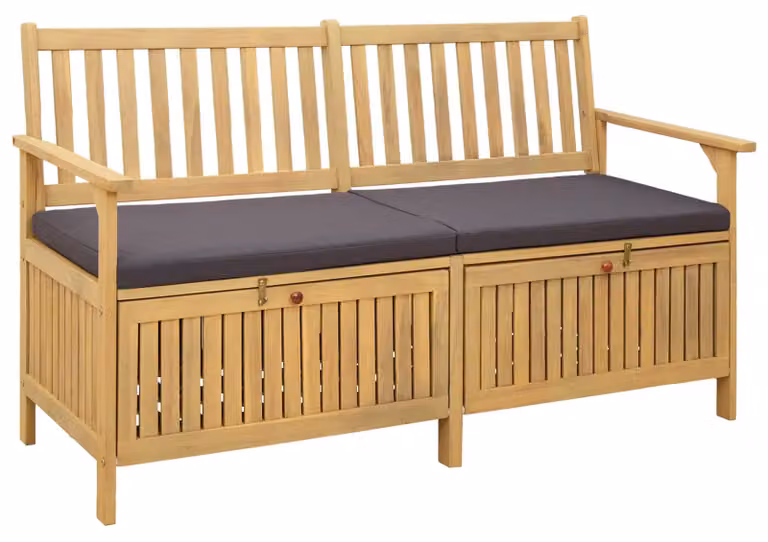 Panca contenitore imbottita con anta, dimensioni 148 x 63 x 84 cm