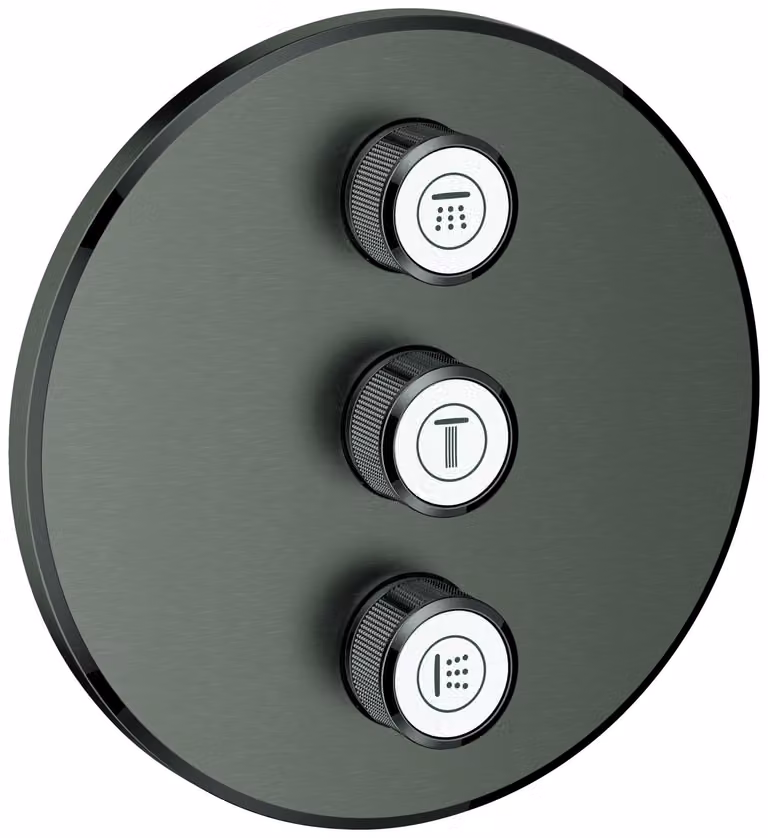 Grohe Grohtherm SmartControl vanne à 3 voies dissimulée, rosace murale ronde, 29122AL0, 29122AL0