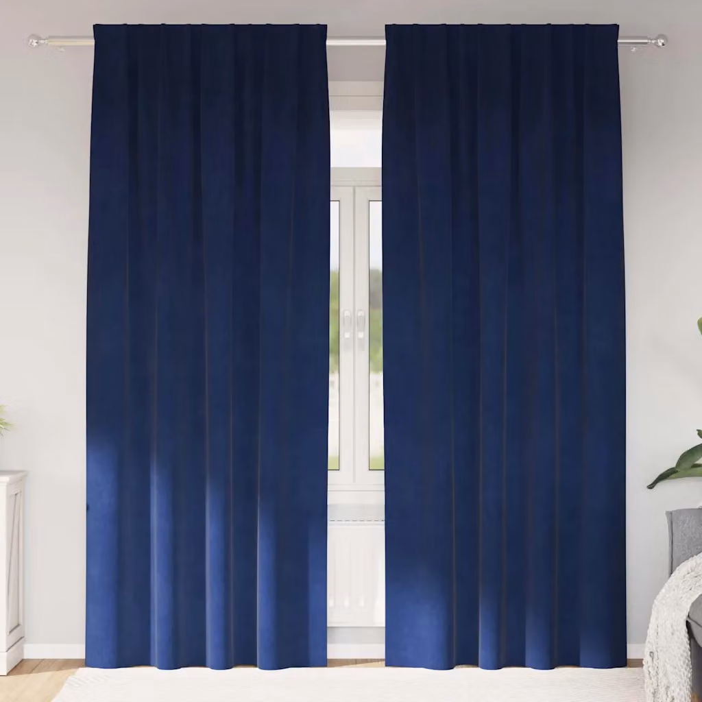 Set di 2 tende oscuranti vidaXL in velluto blu, L: 140 cm, H: 245 cm