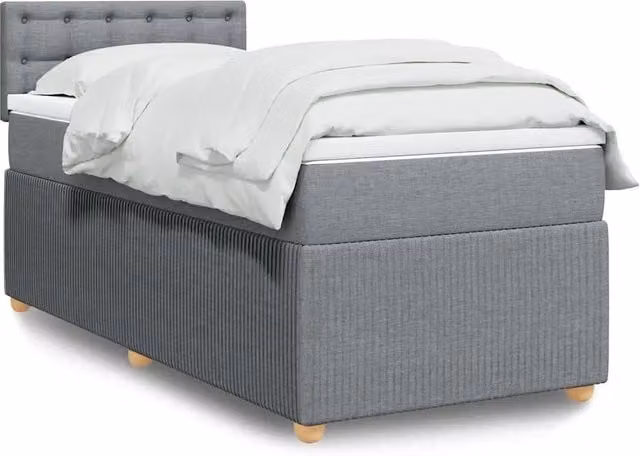 Letto Ibrido Moderno vidaXL con Materasso Grigio Chiaro e Bianco L/P: 100 x 200 cm