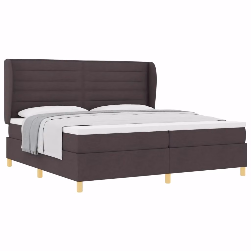 Letto matrimoniale ibrido con materasso vidaXL in tessuto marrone, L/P/H: 200 x 200 x 28 cm – 2
