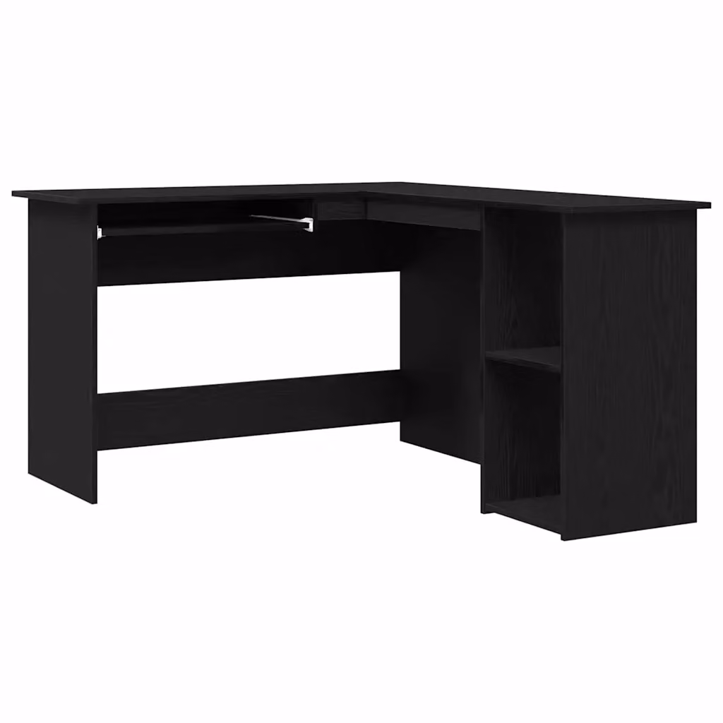 Scrivania ad angolo moderna vidaXL in rovere e nero L/P/H: 120 x 140 x 75 cm – 2