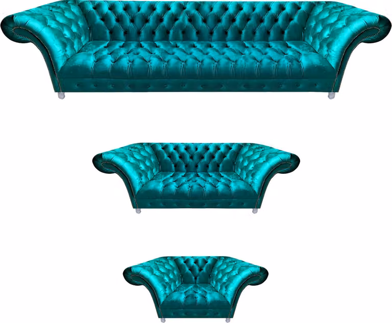 Sitzmöbel Sofa Set 3tlg Wohnzimmer Garnitur Chesterfield Textil Einrichtung