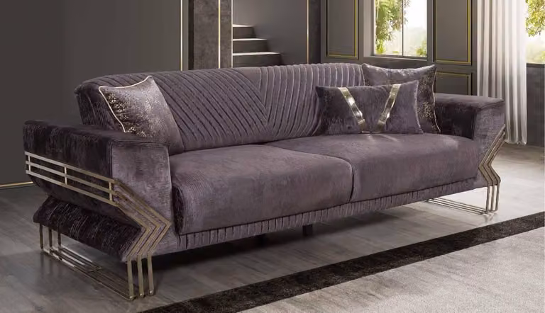 Eleganter Dreisitzer Moderne Wohnzimmer Luxus Couch Polster 3 Sitzer